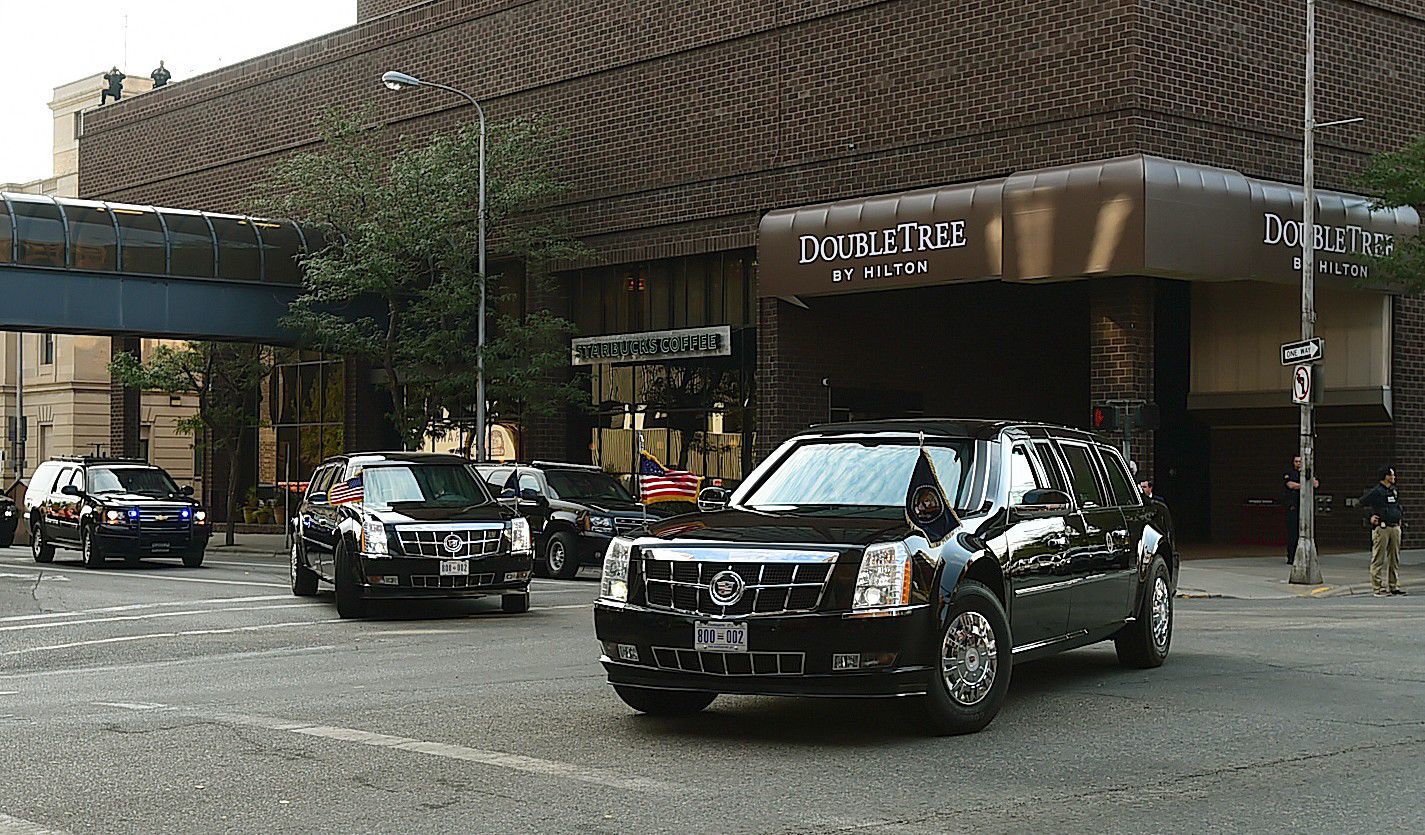 Trump motorcade at DoubleTree